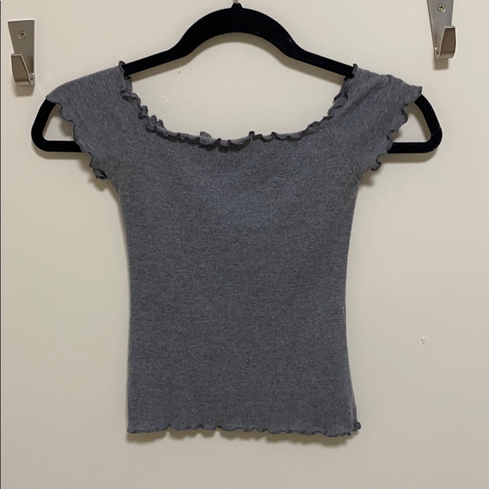 Hollister Ribbed Off Shoulder Crop Top